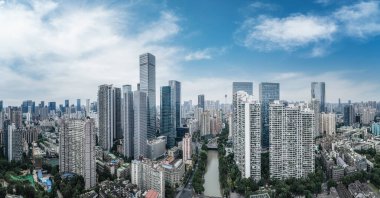 Hava fotoğrafçılığı Sichuan Chengdu şehir mimarisi