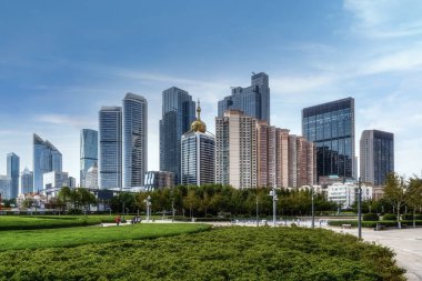 Qingdao şehri modern mimari manzara