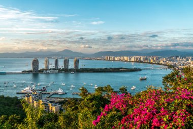 Sanya, Hainan şehir manzarasının hava fotoğrafçılığı