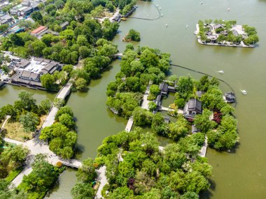 Jinan Daming Gölü Parkı 'nın hava fotoğrafçılığı