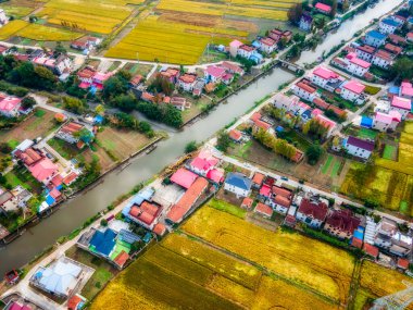 Kırsal manzaranın hava fotoğrafçılığı