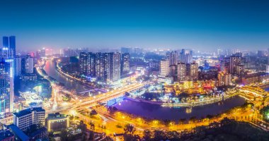 Hava fotoğrafçılığı Sichuan Chengdu şehir mimarisi