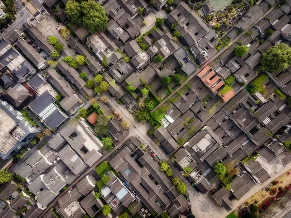 stock image Aerial photography of ancient buildings in Laomendong, Nanjing