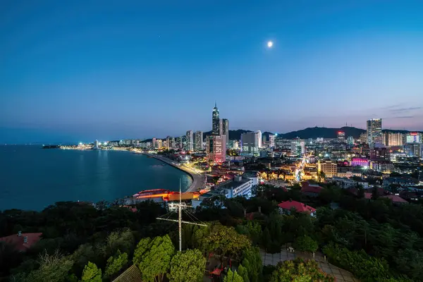 stock image Aerial photography of Yantai urban architectural landscape at ni