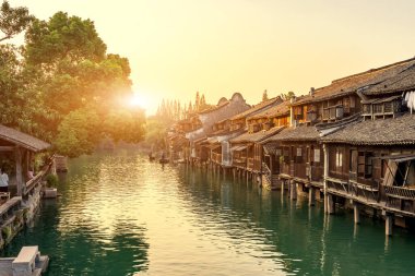 Wuzhen, Çin manzarasına yakın çekim