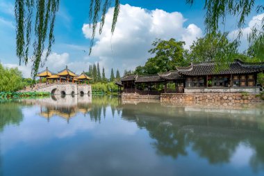 Yangzhou, Çin 'deki İnce Batı Gölü Bahçesi