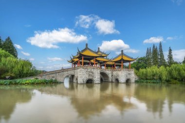 Yangzhou, Çin 'deki İnce Batı Gölü Bahçesi