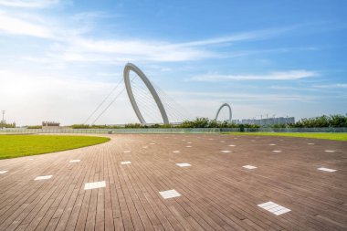 Nanjing Finans Merkezi 'ndeki modern binaların sokak manzarası, Chi