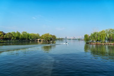 Ancient architectural landscape of Nanhu Park, Jiangsu clipart