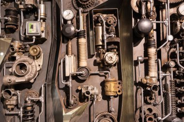 Retro endüstriyel dişliler ve mekanik borular