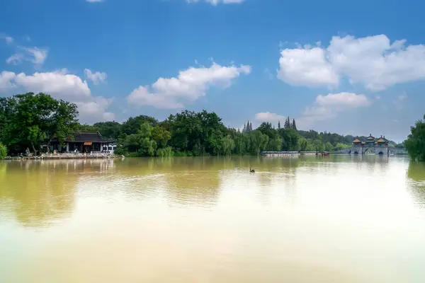 stock image Slender West Lake Chinese Garden in Yangzhou, China