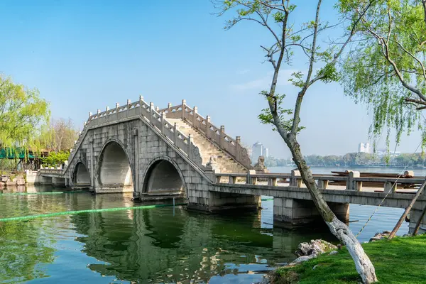 stock image Ancient architectural landscape of Nanhu Park, Jiangsu