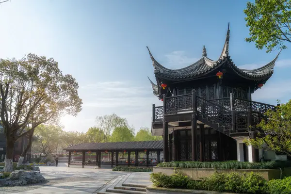 stock image Ancient architectural landscape of Nanhu Park, Jiangsu