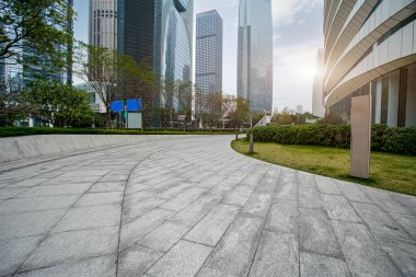 Guangzhou, Çin 'deki kentsel mimari manzaranın silüeti 