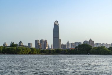 Jinan Daming Gölü Çin Bahçesi Sahne Bölgesi