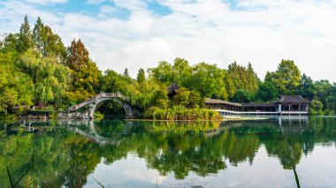 Hangzhou West Lake Chinese Garden Scenery clipart