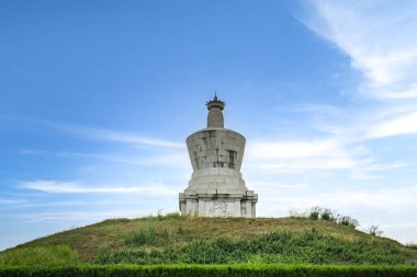 Suqian City, Çin 'deki antik binaların manzara manzarası