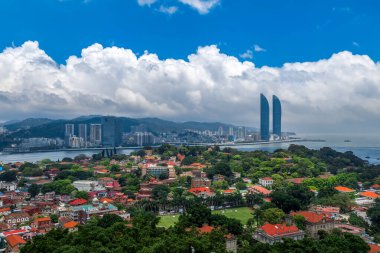 Çin Xiamen şehir mimari manzarası