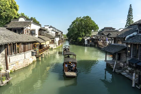 stock image Close-up view of street scene in Wuzhen, China