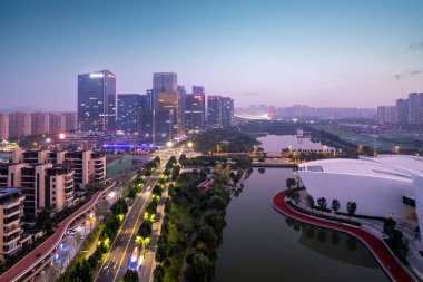 Aerial photography of China's modern urban architectural landsca clipart