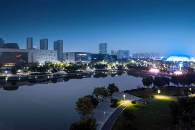 Aerial photography of China's modern urban architectural landsca clipart