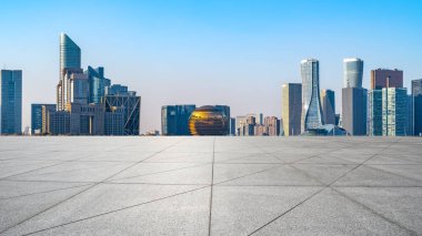 Guangzhou, Çin 'deki kentsel mimari manzaranın silüeti 
