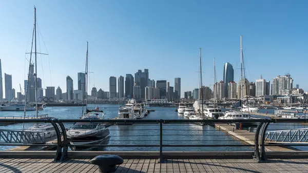 stock image Qingdao Coastline Olympic Sailing Center Scenery