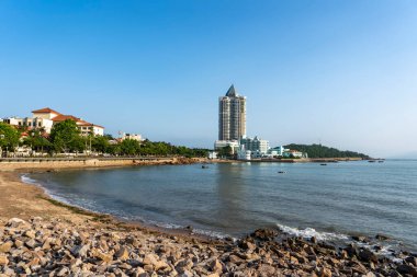 Qingdao 'nun güzel sahil şehrinin hava fotoğrafları.
