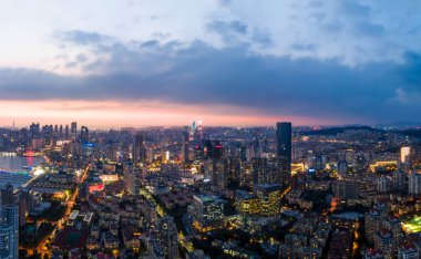 Qingdao 'nun güzel sahil şehrinin hava fotoğrafları.