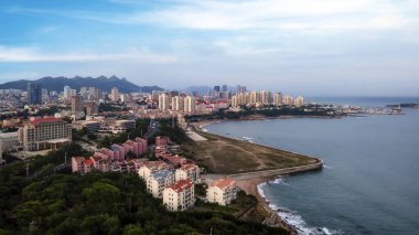 Qingdao 'nun güzel sahil şehrinin hava fotoğrafları.