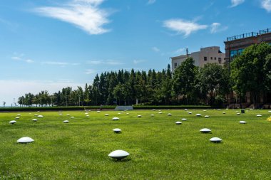 Qingdao, Çin 'in modern kentsel mimari manzarası