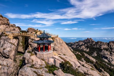 The beautiful natural scenery of Laoshan Mountain in Qingdao clipart