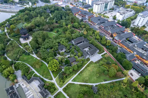 Taizhou Şehir Manzarası Büyük Hava Fotoğrafçılığı
