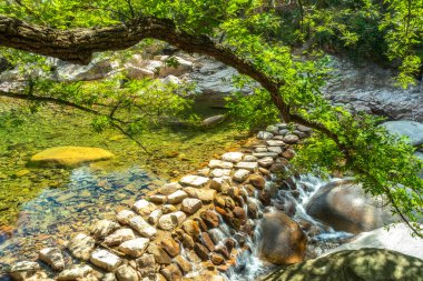 waterfall in beijiushui qingdao, china clipart