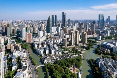 Hava fotoğrafçılığı wuxi şehir silueti