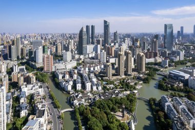 Hava fotoğrafçılığı wuxi şehir silueti