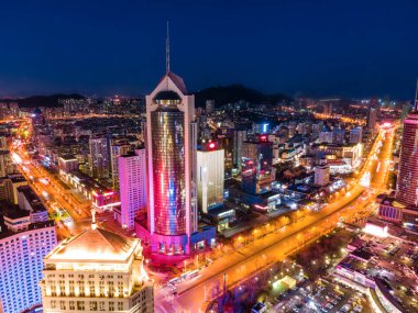 Qingdao Finans Merkezi Manzara Skyline Hava Fotoğrafı