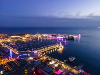 Qingdao Finans Merkezi Manzara Skyline Hava Fotoğrafı