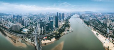 Aerial photography of Fuzhou city scenery panorama clipart