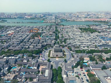 Shandong Liaocheng, antik Don şehrinde boş bir panorama.