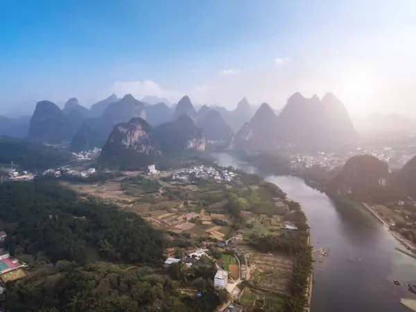 stock image Aerial photography of Guilin landscape and pastoral scenery