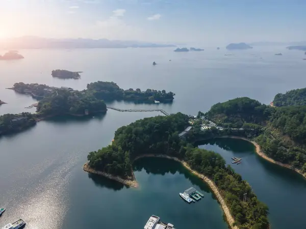 stock image Aerial photography of Hangzhou Qiandao Lake landscape painting