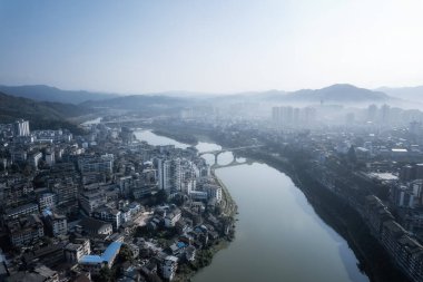 Liuzhou Sanjiang 'ın hava fotoğrafçılığı manzarası