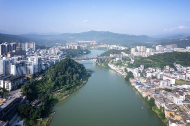 Aerial photography of Liuzhou Sanjiang scenery panorama clipart