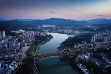 Liuzhou Sanjiang 'ın hava fotoğrafçılığı manzarası