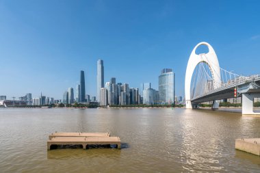 Çin 'in Guangzhou şehrinin modern manzarası