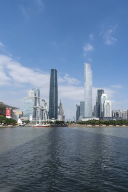 Çin 'in Guangzhou şehrinin modern manzarası