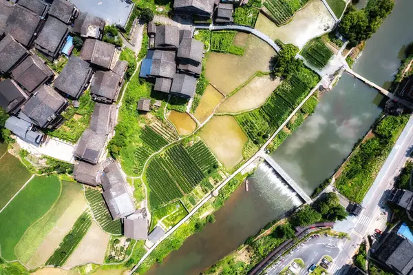 stock image Aerial photography of Liuzhou Sanjiang Chengyang Bazhai pastoral