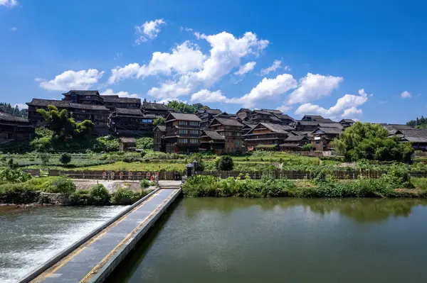 stock image Liuzhou Sanjiang Chengyang Bazhai Dong Nationality Pastoral Scen