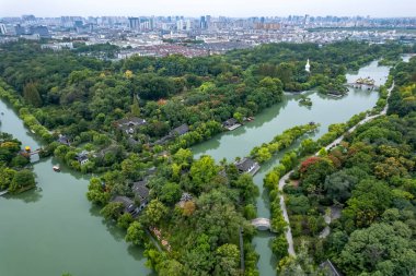 Slender West L 'in Çin bahçe manzarasının hava fotoğrafçılığı